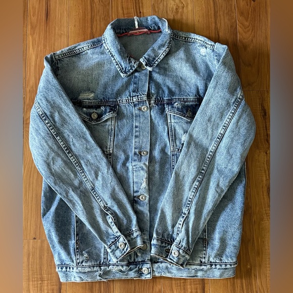 Free People Blue Denim Jacket - Picture 3 of 14